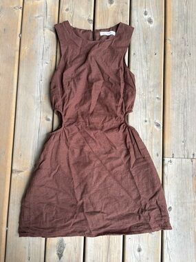 SUPRE Brown Sleeveless Cutout Mini Dress